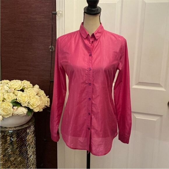 Burberry Tops - Burberry pink Women's Pink Button-Up Shirt, XS